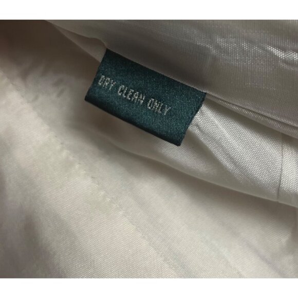 Lauren Ralph Lauren Ivory Pinstripe Blazer Jacket Sz 10  Lined Linen Blend - Picture 4 of 14